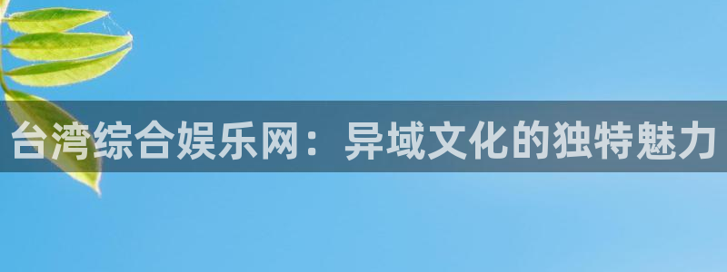 风暴娱乐登录入口：台湾综合娱乐网：异域文化的独特魅力